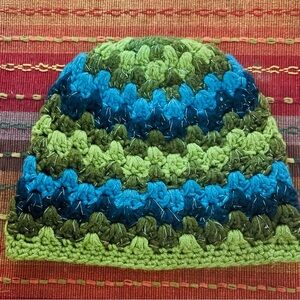 Pier 1 Multicolor Vintage Crochet Beanie
